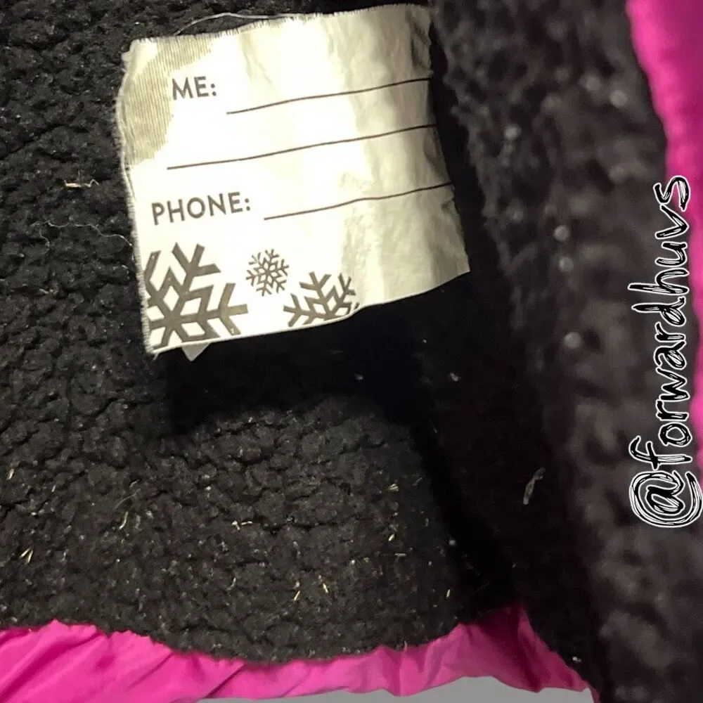☑️ Justice Hooded Sherpa Lined Puffer Jacket Pink Girls S 7/8